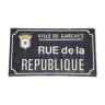 Plaque de rue Ville de Garches Original Fixations Ile de France Bleu Blanc