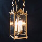 Lantern 3 lights bronze and brass