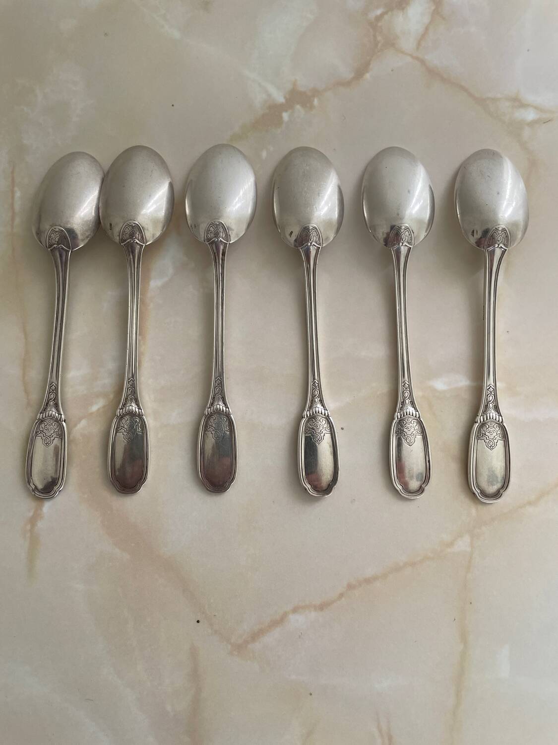 6 Laparra solid silver mocha spoons