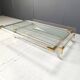 Vintage lucite and brass sliding top coffee table, 1970s