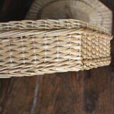 Vintage Octagonal Wicker Basket with Lid