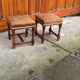2 tabourets en bois tourné, 1950