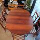 Table + extensions and chairs Gerbeau mahogany vintage wood