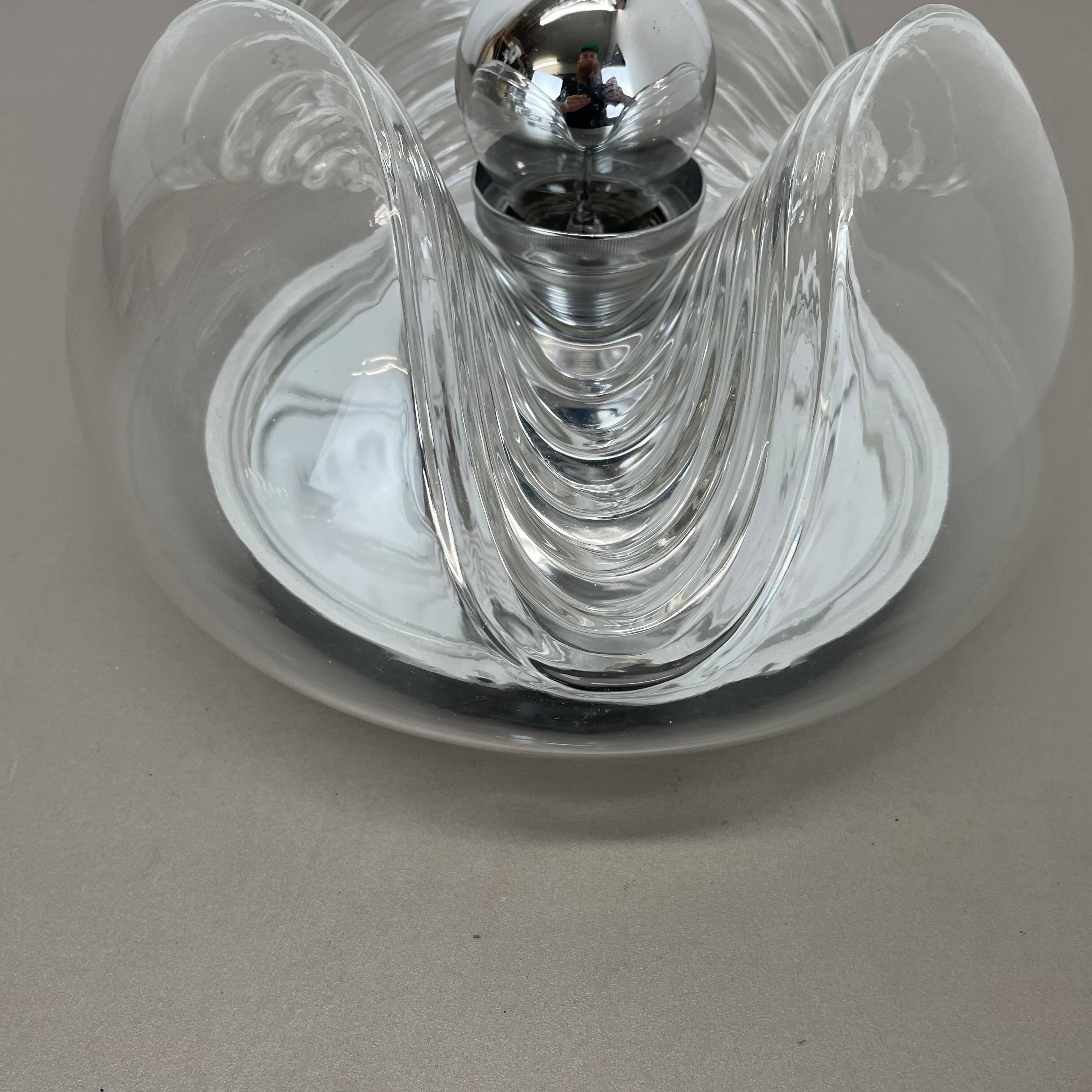 27cm "Wave" ceiling Wall Light by Koch and Lowy, Peill & Putzler, Germany