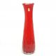 Vase en forme de haricot, style moderne du milieu du siècle, en verre rouge, Ząbkowice, Pologne, années 1970