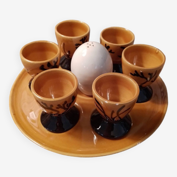 Service à coquetiers Ceramique d'art Lamarche