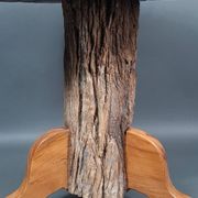 Tabouret ou bout de canapé brutaliste en teck 13 kg, 2 disponibles D344 /1/