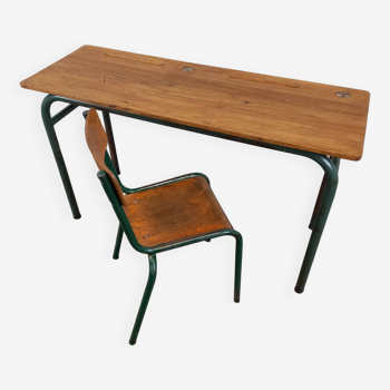 Bureau années 50 et sa chaise d'école