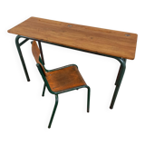 Bureau années 50 et sa chaise d'école