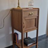Art Deco style bedside table in solid oak, 1930s