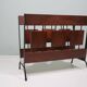 Vintage teak and metal magazine rack, Netherlands 1960-1970
