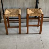 Wood and straw stools