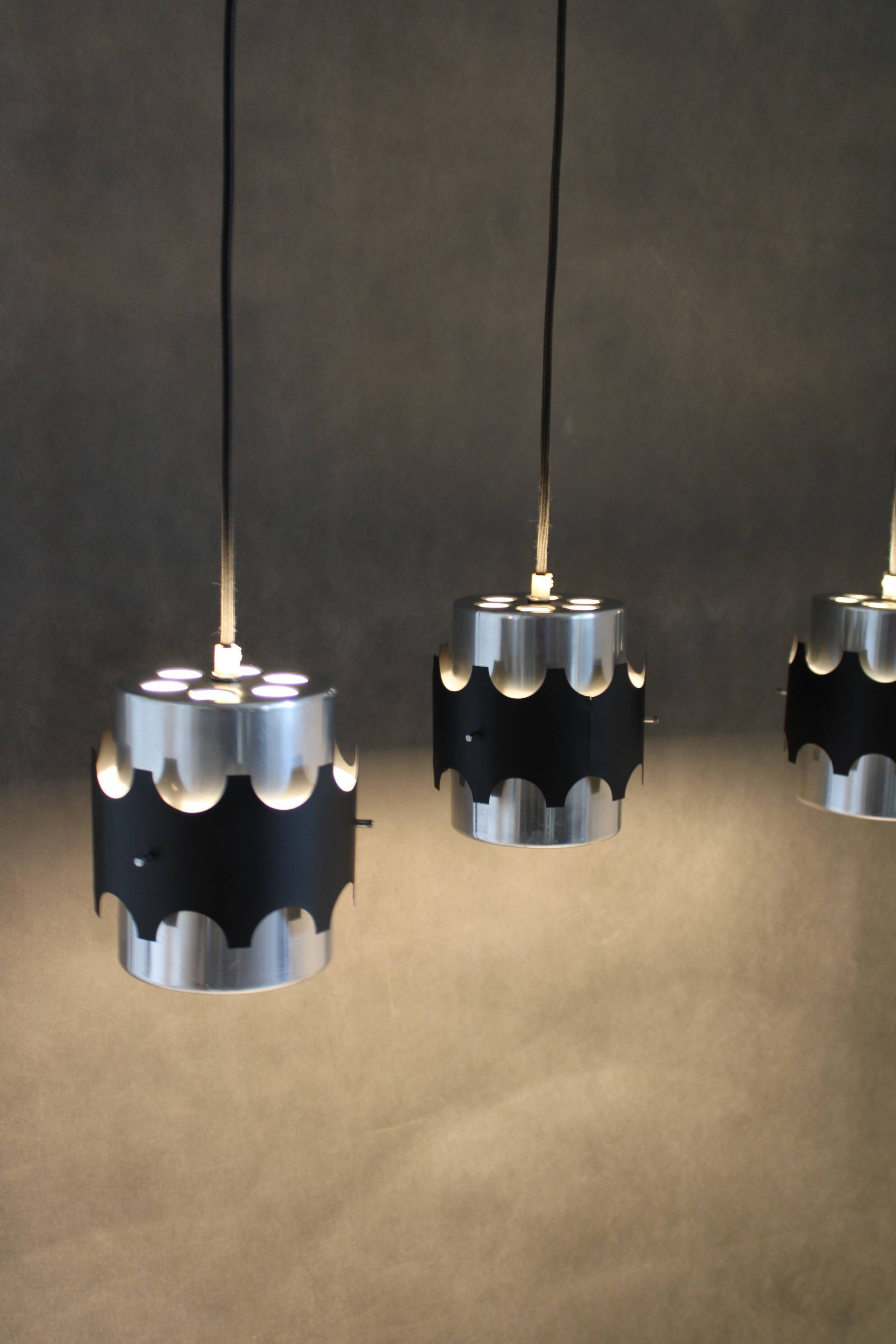 1960s Set of Three Danish Pendant Lights