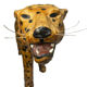 Vintage 60s/70s Leopard Sculpture in Genuine Leather Retro Piece