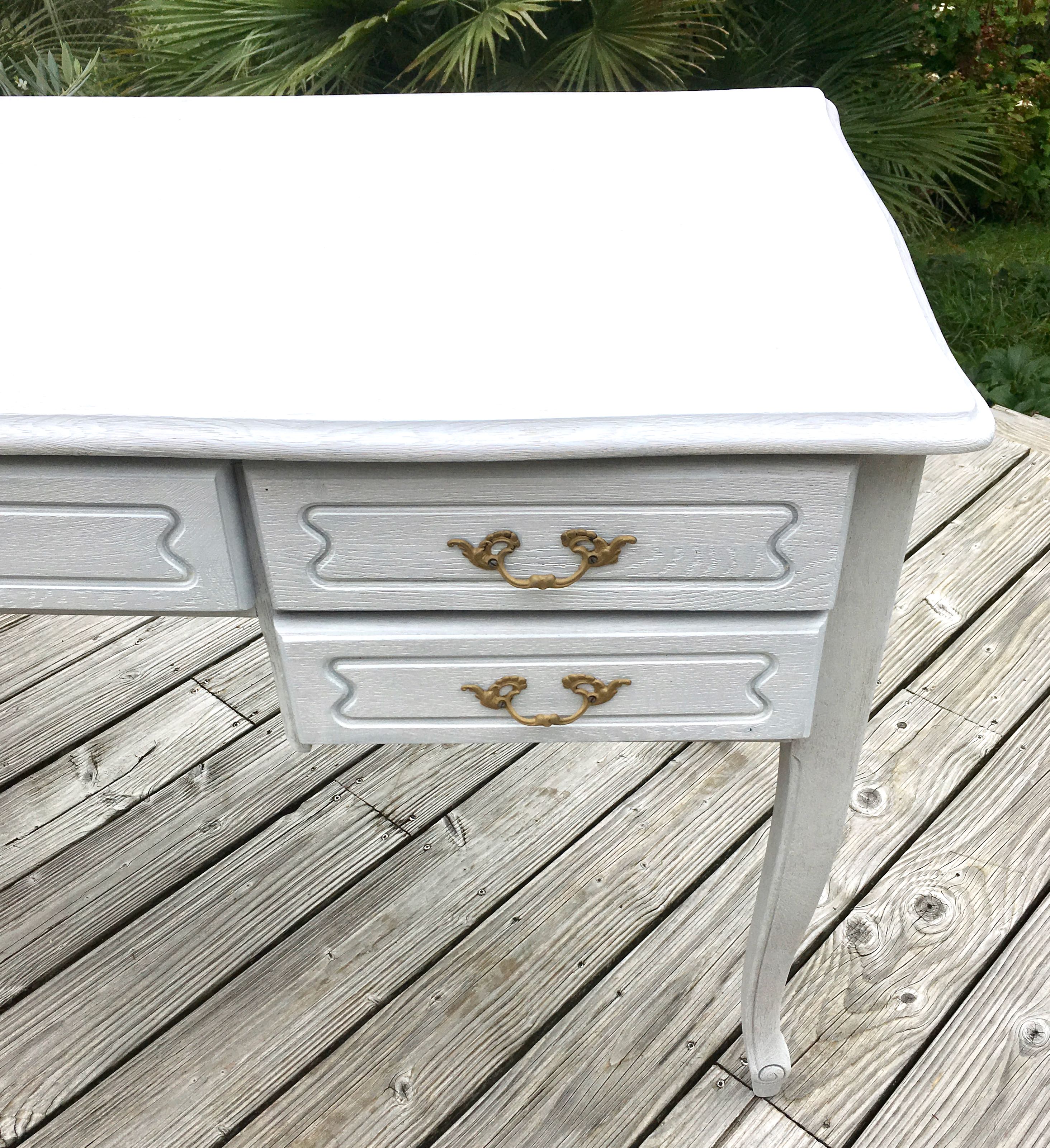 Vintage wood and brass desk