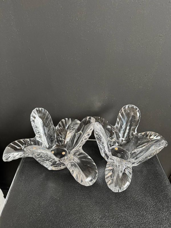 Vide poche en cristal palmier, années 70