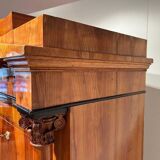 Biedermeier Secretaire in Cherrywood and Maple with Inlays and Brass, South Germany, 1830s
