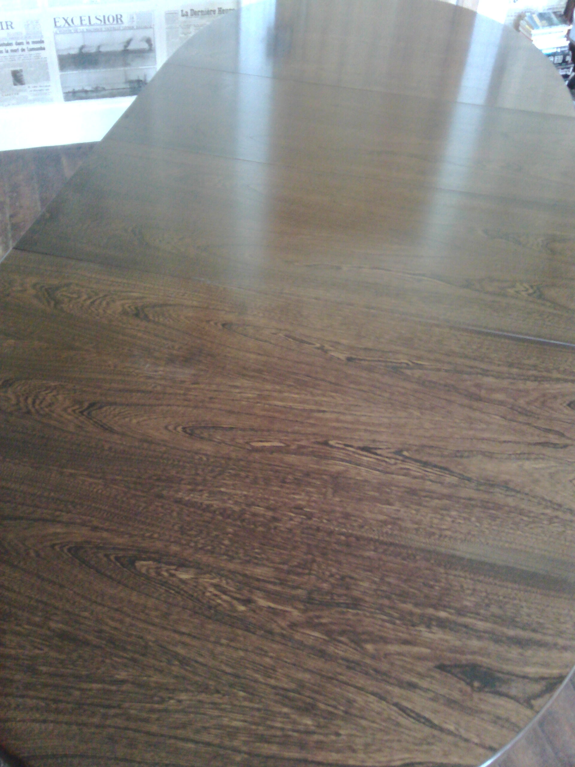 Vintage oval dining table with extensions for Baumann - 1960