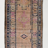 Pale orange & navy blue vintage runner rug 78x357cm