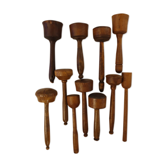 Lot of 11 wooden drumsticks