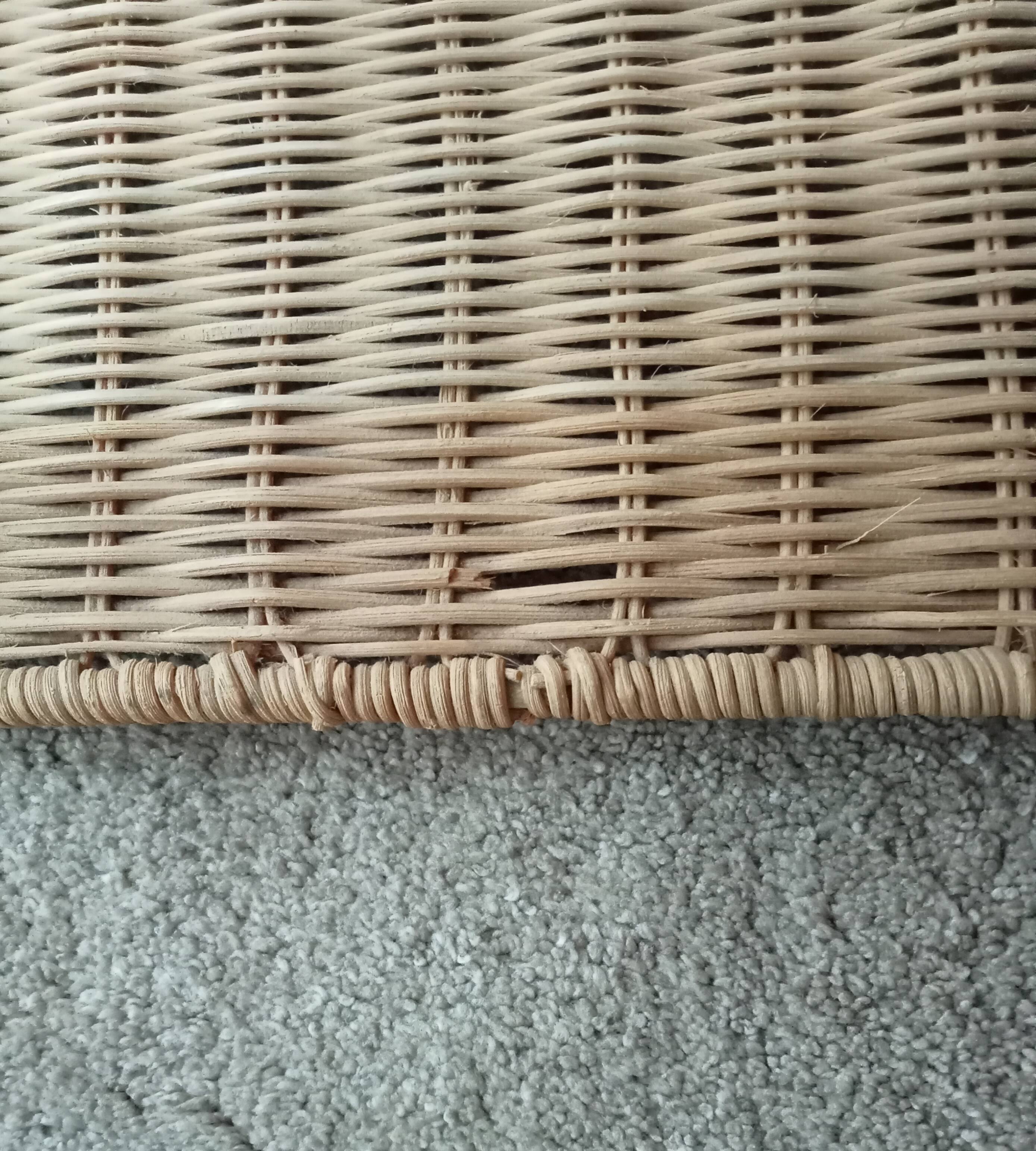 Vintage wall shelf or freestanding wicker in bohemian style.