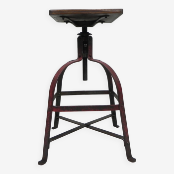 Industrial chair, stool, workshop chair, Bienaise, 1950s