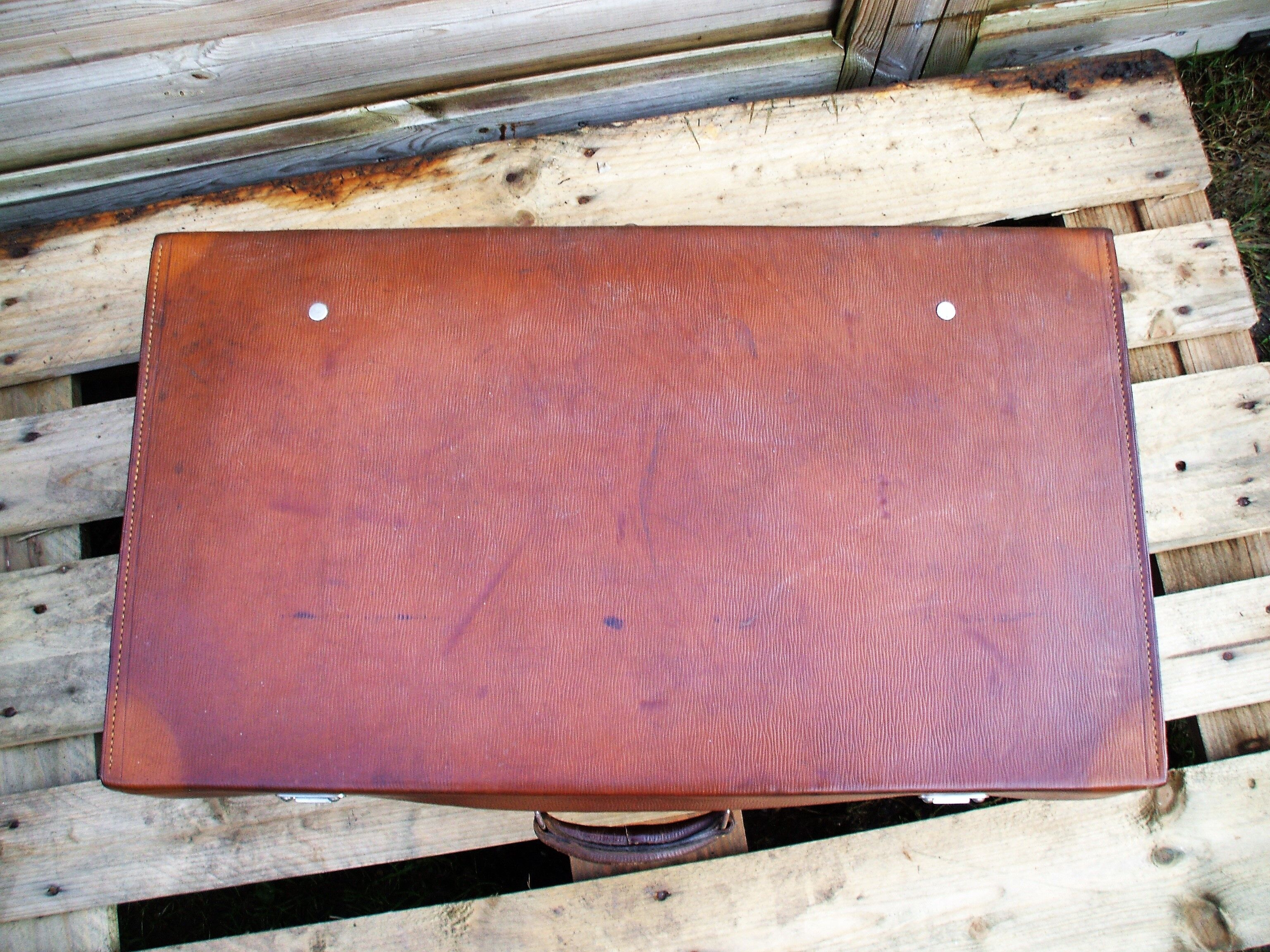 Old leather suitcase