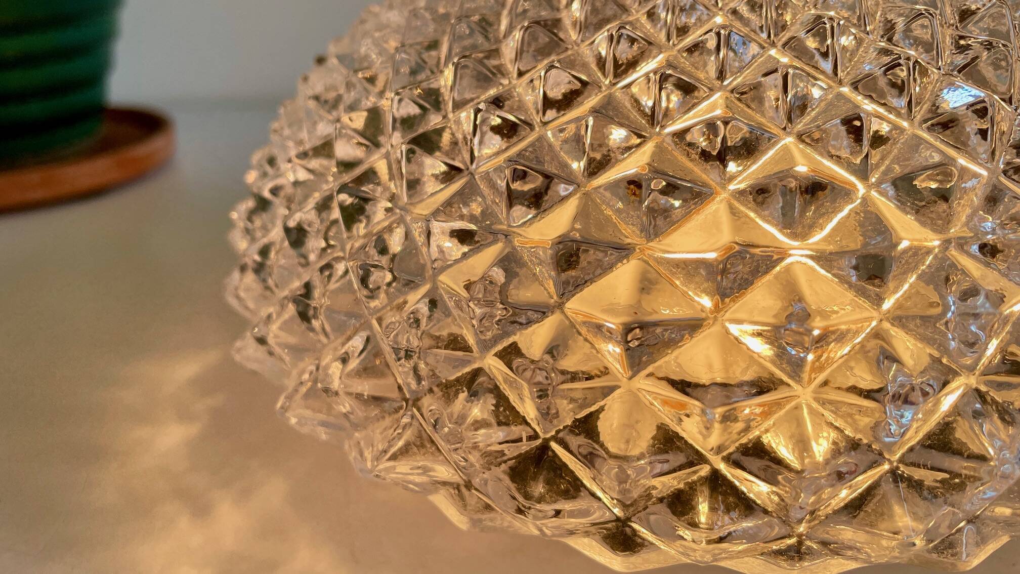 APPLIQUE Semi-Crystal Ceiling Light 1950s