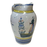 Quimper HR earthenware pitcher from the early 20th century