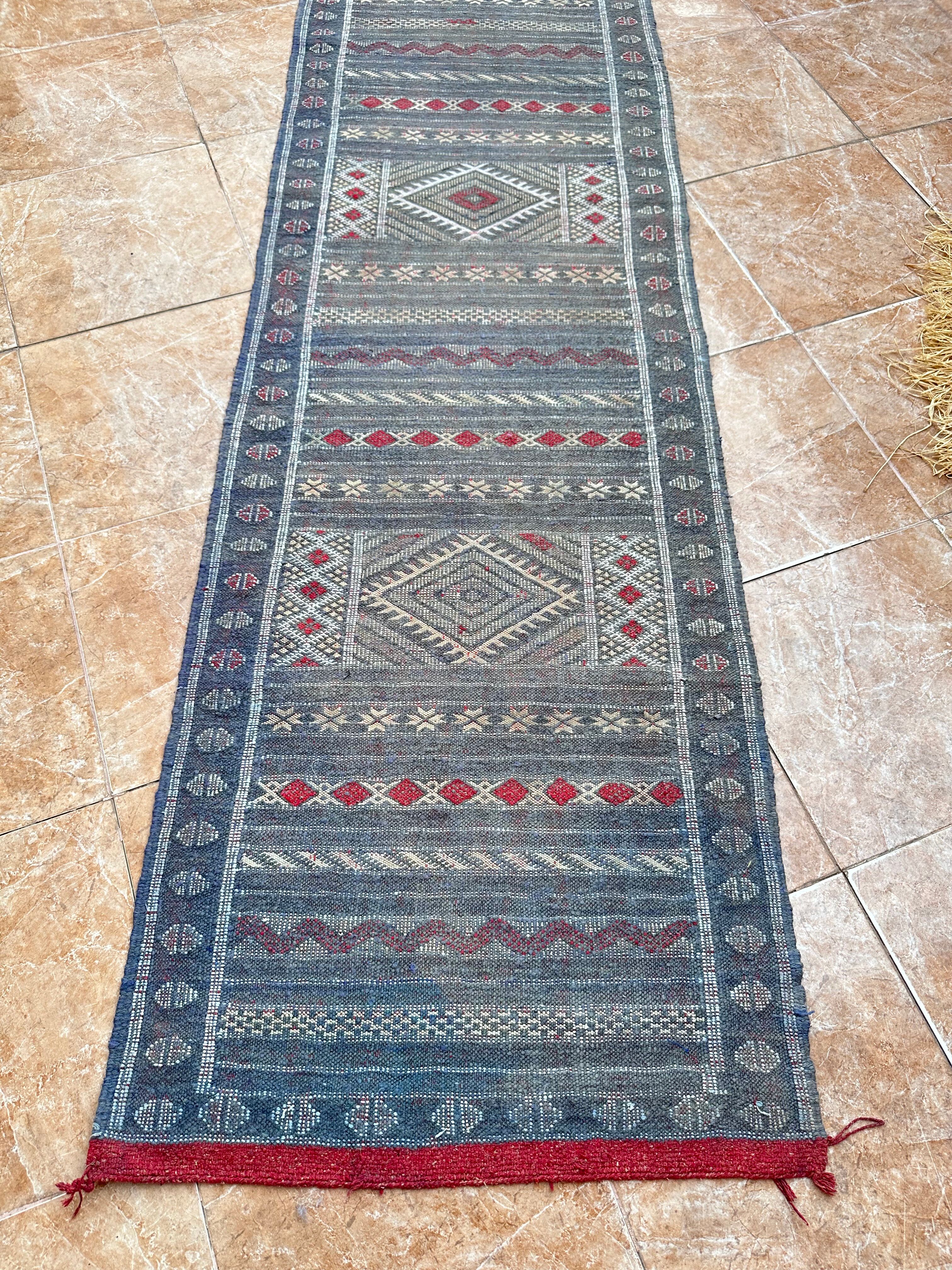 Traditional Berber handmade Moroccan Tiffany hallway rug