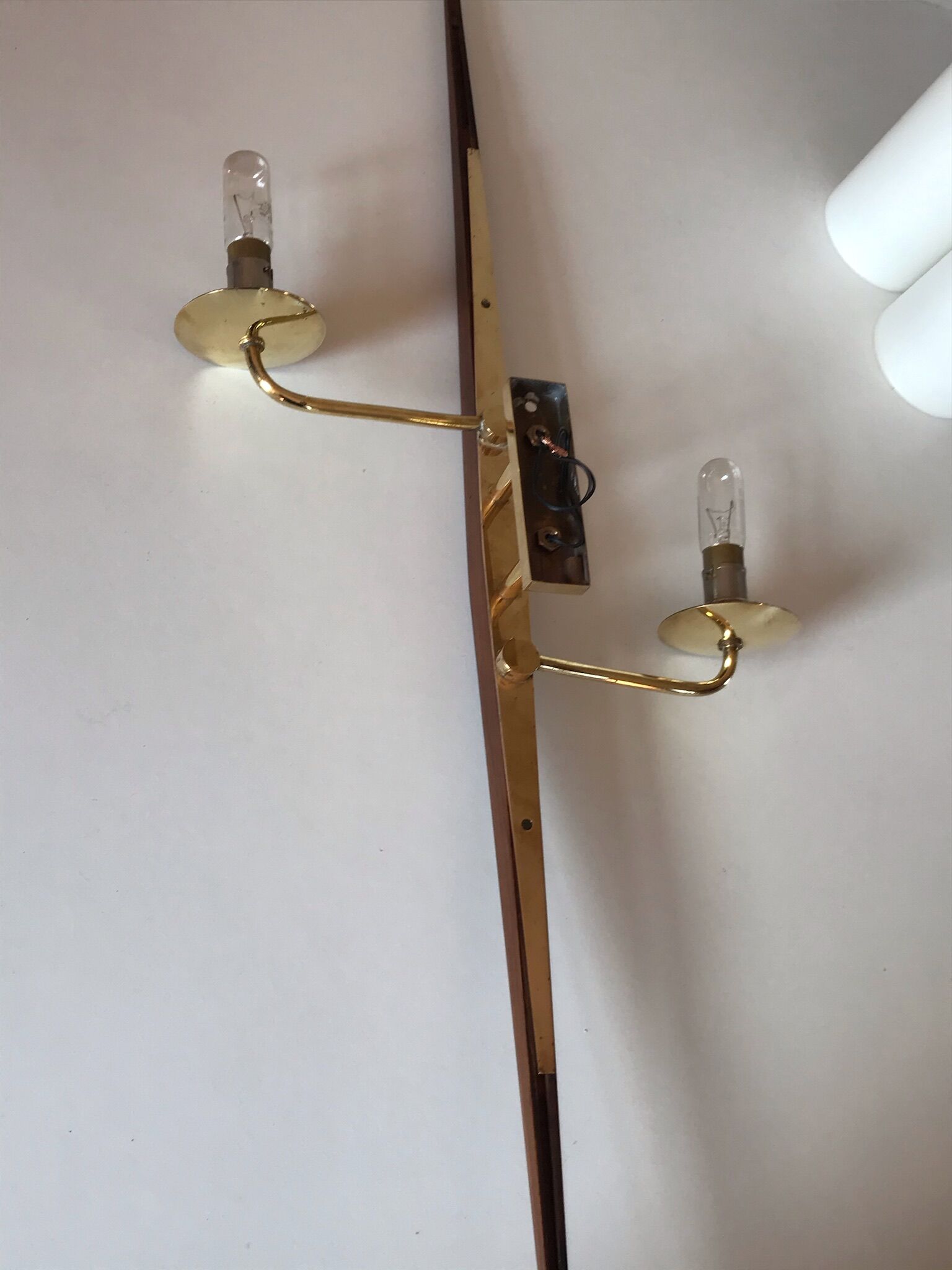 Brass and teak sconce design Lunel 1960