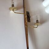 Brass and teak sconce design Lunel 1960