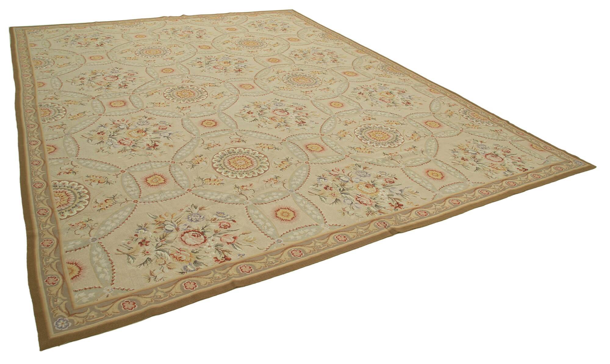 Handmade Vintage Flatweave Needlepoint Kilim 346 cm x 449 cm