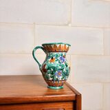 Vase jug with handle – floral decoration, signed Cerart Monaco ⎥1960s