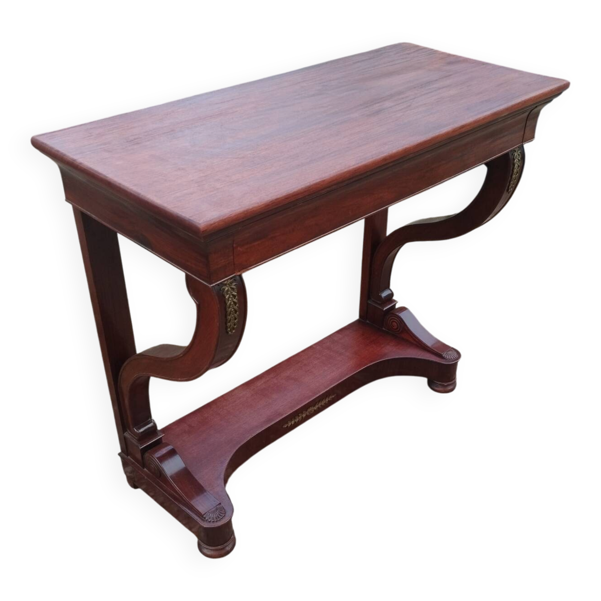 Console ancienne style louis xvi plateau bois