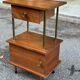 Mid-Century bedside table in solid teak/mahogany with brass, 1960.