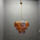 1980s Retro Murano Glass Shell Chandelier in Amber and Lavender, Italy