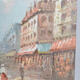Huile sur toile vue de Paris Caroline Burnett