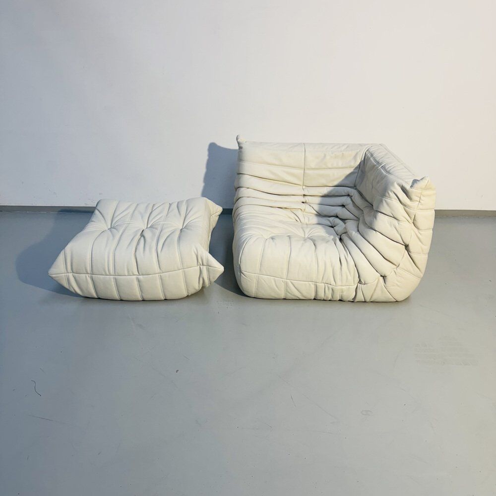 Chaise Togo et ottoman pour Ligne Roset, ensemble de 2