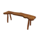 Brutalist solid wood bench, 1950