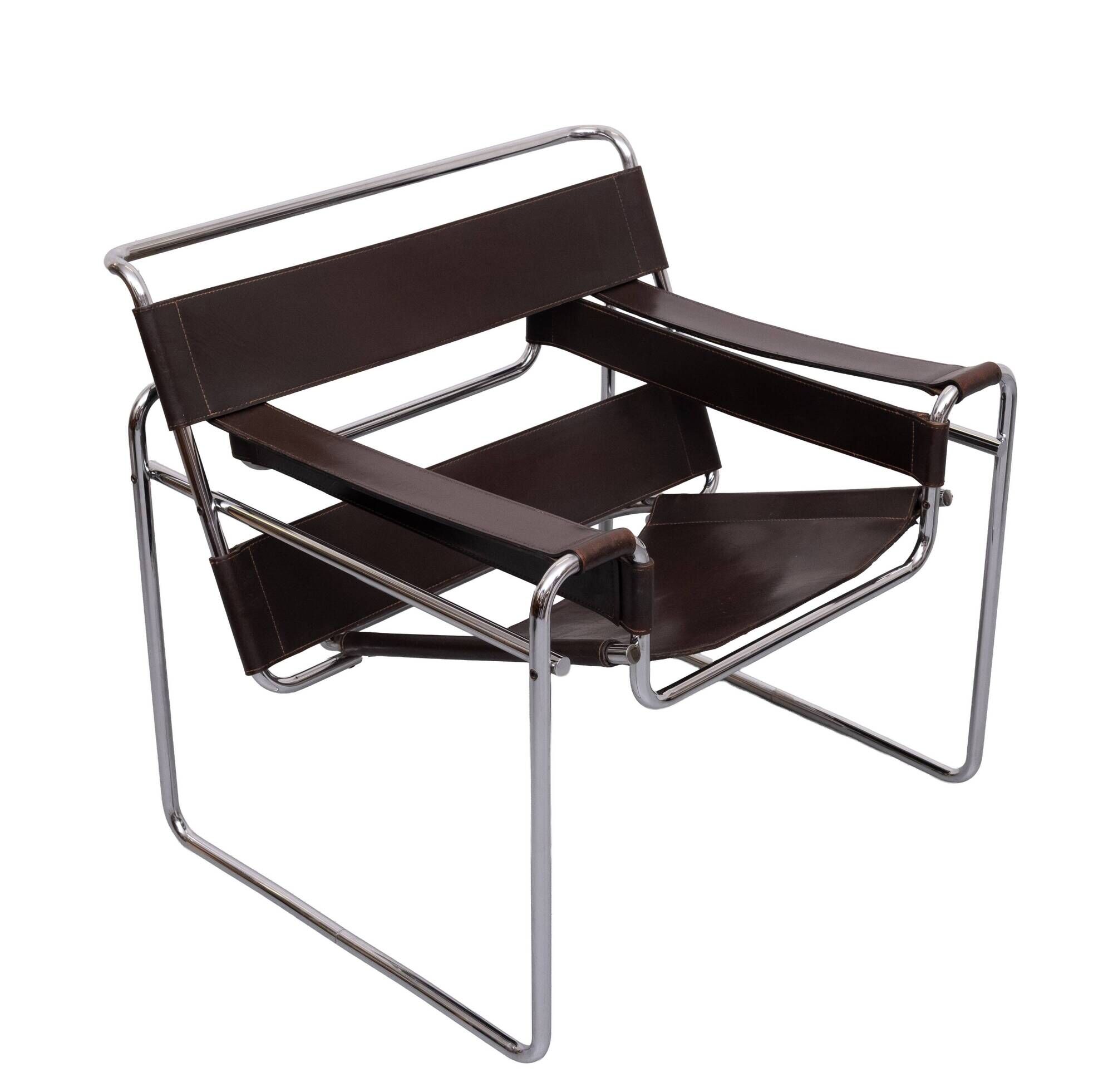 Wassily Dark Brown B3 Armchair Chair by Marcel Breuer for Gavina 1960s