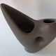 Free-form anthracite grey ceramic vase, Louis Giraud, Vallauris