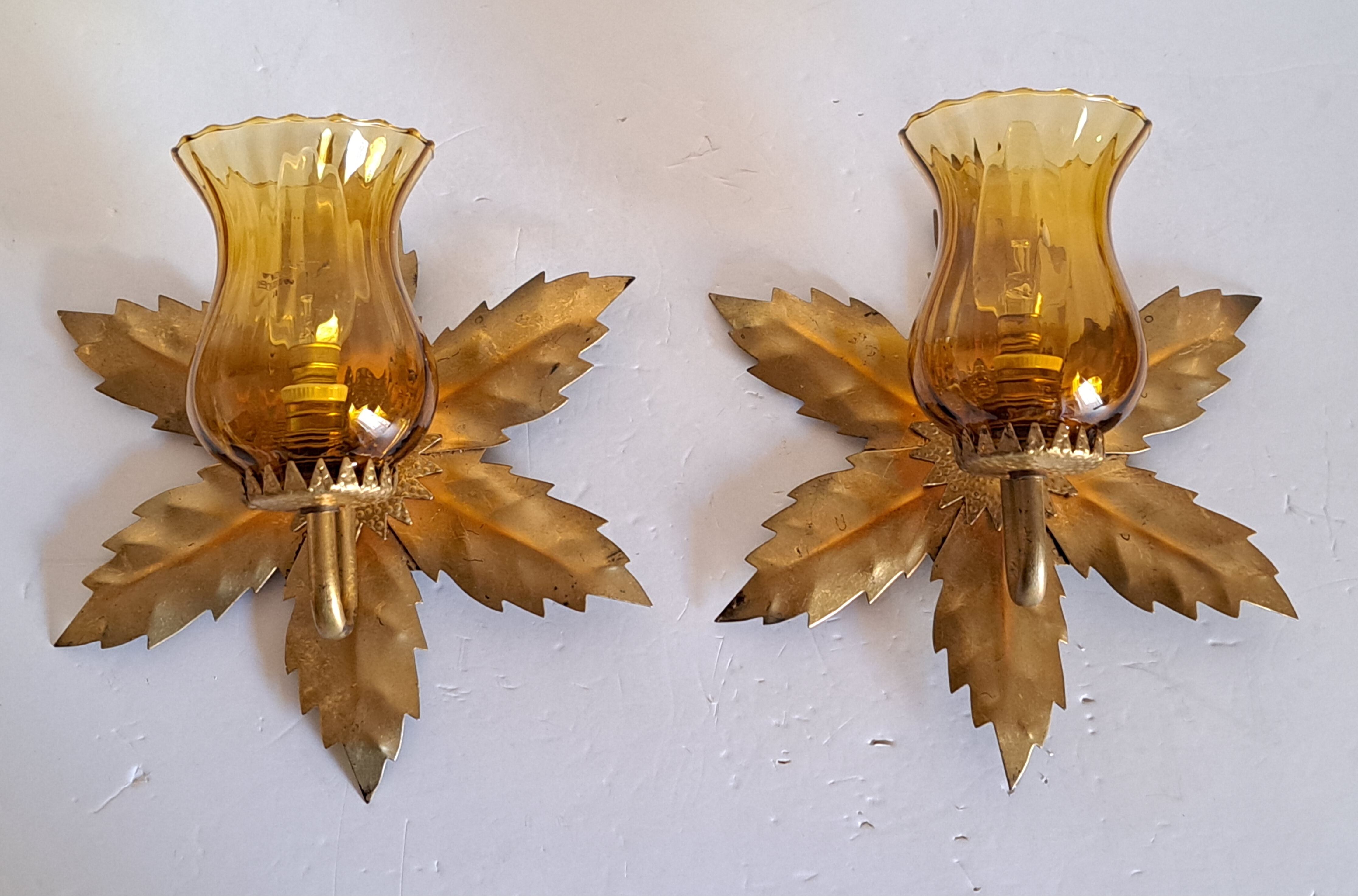 Pair of golden sconces