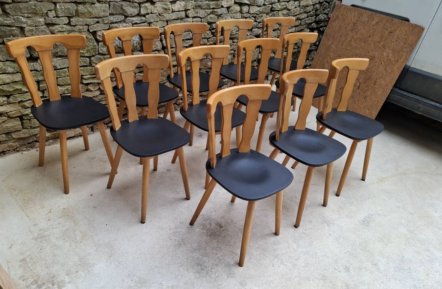 Set of 12 bistro chairs