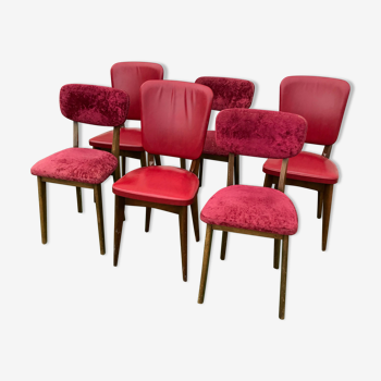 Set de 6 chaises années 60