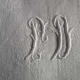 11 old damask napkins, monogrammed