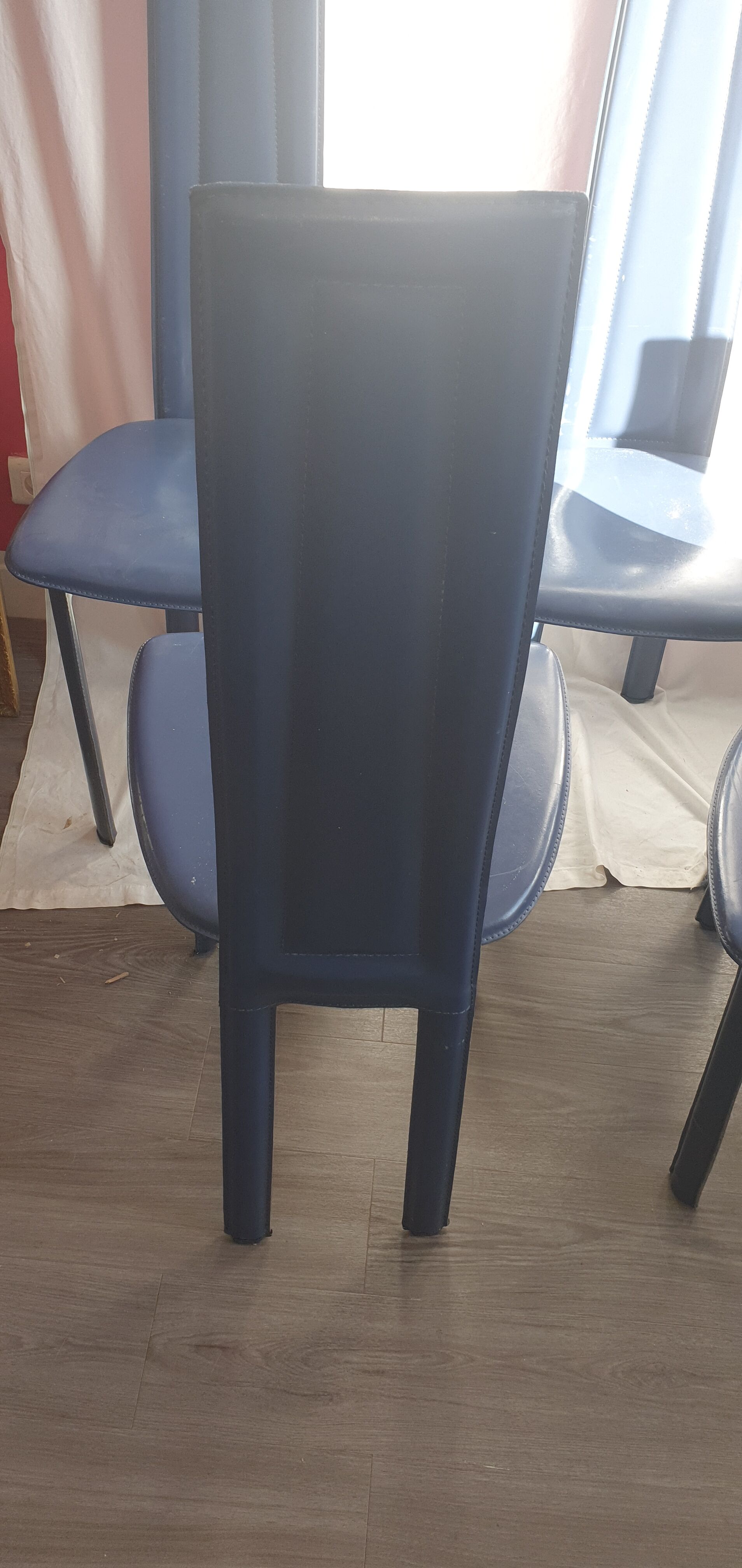 6 David Lange leather chairs, 1970/80