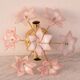 Lovely Murano Vintage Ceiling Light Pink Flowers, 1970s