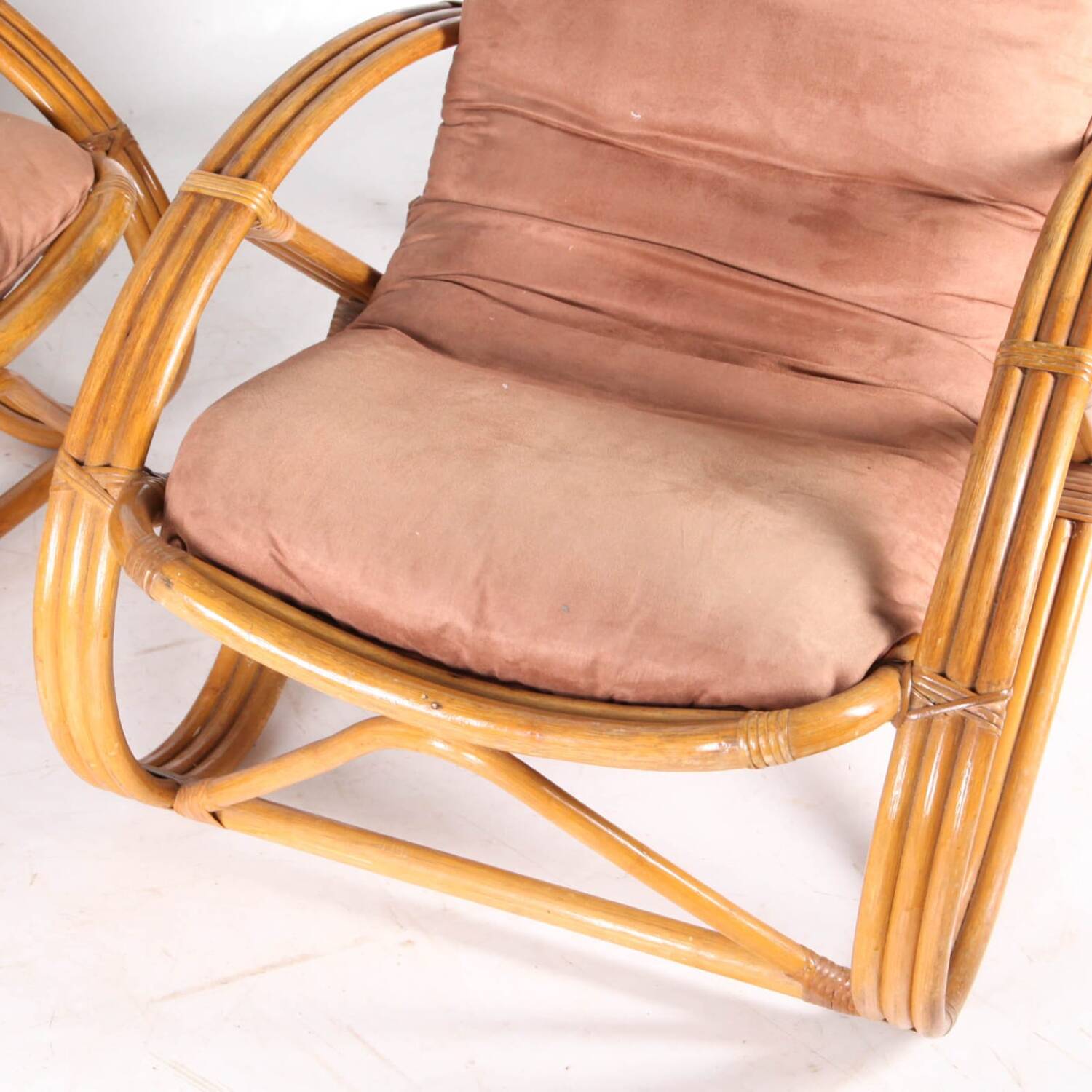 Pair of "Pretzel" rattan armchairs