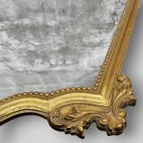 Large antique wall mirror in carved gilded wood – height: 85 cm